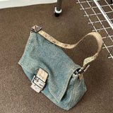 LoveFery -  New Denim Handbags For Women Korean Fashion Shoulder Bag High Capacity Underarm Bag For Women Versatile Female Shoulder Bag