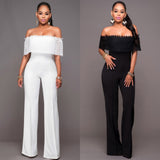 lovefery  Jumpsuit Women Overalls Party Lace Rompers White Bodysuit Long Sleeve V-neck Long Pants Y2k Elegant Autumn Spring Outfits Work