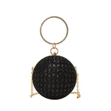 Sparkly Round Evening Purses for Women Shiny Diamonds Handbag Unusual Party Mini Small Bags Fashion Luxury Shoulder Bag Woman