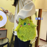 lovefery - New Fashion Plush Bag Women Animal Cat Shoulder Bag Girls Cute Fur Mobile Phone Bag Female Purse