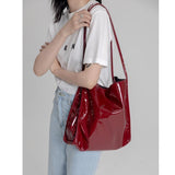 LoveFery - Fashion Patent Leather Women Shoulder Bags Vintage Female Casual Tote Handbags Large Capacity Ladies Shopping Bag