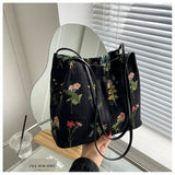 LoveFery - Luxury Brand Large Flowers Tote Bag New High-quality Fabric Women's Designer Handbag High Capacity Shoulder Bags