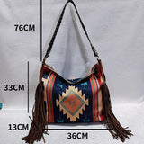 LoveFery - High Quality Design Women Shoulder Bag Fashion Personality Model Bag Retro Handwoven Tassel Cotton Linen Handbag