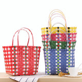 LoveFery - Women's Handbags Woven Luxury Tote Handmade Plastic Summer Beach Shopping Bag Designer Female Bag Casual Storage Basket