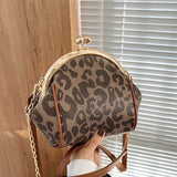 LoveFery - Brand Women Shoulder Bag Small Leopard Printed Crossbody Bag Kiss Lock Female Bag Luxury Ladies Handbag Purses