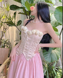 LoveFery Icing Rose Elf Corset Top and Skirt Bottoms Dress Set