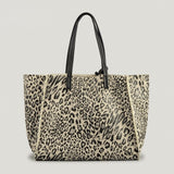 LoveFery - Vintage Leopard Large Capacity Tote Bag Designer Lambswool Women Shoulder Bags Luxury Faur Fur Handbags Big Shopper Purse Winter