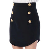 Lesia Mini Skirt with Gold Buttons