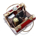 LoveFery - Fashion Retro Barrel-shaped Women Shoulder Bag PU Leather Sequin Female Handbag Plaid Design Crossbody Bags