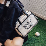 LoveFery - Retro American Style Ita Bag Transparent Women Bag Shoulder Bags  Baseball Crossbody Bags Handbags Coin Purses High Capacity