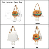 LoveFery - Creative Kawaii Hamburger Canvas Tote Bag Travel Bag Should Bag Women Leisure Eco Shopping High Quality Foldable Handbag