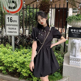 lovefery New Chinese Fashion Cheongsam Mini Doll Dress Stand Collar Puff Sleeve Little Ball Gown Dress Small Girl Black White Party Dress