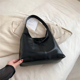 LoveFery - Fashion Women's Half Moon Handbags PU Leather Shoulder Side Bags for Women  Designer Simple Ladies Underarm Bag Brand Totes