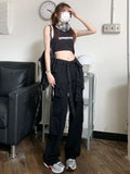 lovefery trousers summer popular light-colored women's new temperament trend wide-leg pants Japanese fashion zipper jeans