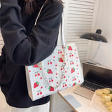 lovefery - Cute Strawberry Shoulder Bag Women Fashion Pearly Chain Tote Bags Luxury PU Leather Women's Bag  Trend Designer High Quality