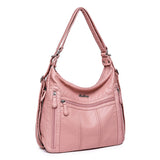 LoveFery - Large Capacity Women Handbag Pu Leather Crossbody Bag Female Multifunction Shoulder Bag Pink sac a main femme