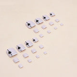 24pcs French False Toenails Nude Color with Glitter Rhinestone Press on Toe Nails Full Cover Wearable Artificial Stick-on Nails