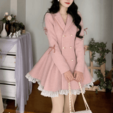 lovefery Sparkling Snow-Dusted Rosy Lamplight Fairycore Cottagecore Princesscore Sweater Dress