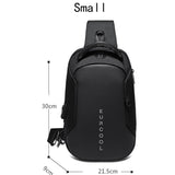 lovefery - Men PVC Multifunctional Shoulder Bags Travel Pack Waterproof USB Sling Chest Bag Messenger Crossbody Pack For Male Female Women