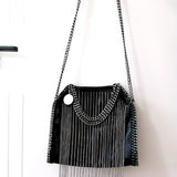 Designer Fashion Trend Handbag One Shoulder Crossbody Tassel Chain  Messenger Dinner Bags for Women