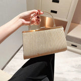 Fashion Women Evening Bag Elegant Glitter Pleated Ladies Clutch Party Wedding Shoulder Crossbody Bags Banquet Handbag