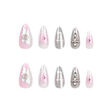 3D Y2K Style Droplet Sensation Fake Nails Starlight Love Pink Color Full Cover Artificial False Nails For Women Daily Salon Use