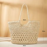 LoveFery - Fashion Straw Women Shoulder Bags Paper Woven Female Handbags Large Capacity Summer Beach Straw Bags Casual Tote Purses