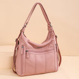 LoveFery - Large Capacity Women Handbag Pu Leather Crossbody Bag Female Multifunction Shoulder Bag Pink sac a main femme