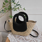 lovefery - Straw Summer Beach Bag Women Vintage Handmade Woven Shoulder Bag Shell Fashion Tote Vacation Casual Bucket Bag