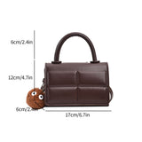 LoveFery - 2 Size Trend Chocolate Plaid PU Leather Shoulder Crossbody Bags for Women Designer Brand Female Short Handle Handbags and Purses