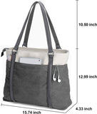 LoveFery - Women Laptop top-handle Bag for Work Lightweight Splice Canvas 15.6 Inch Handbag Purse