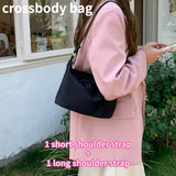 Simple Women's Nylon Shoulder Bags Solid Color Female Lightweight Messenger Bag Fashion Girls Hobos Underarm Bag Purse Handbags