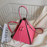 LoveFery - Hot sale Triangle Fashionable PU Leather Mini Crossbody Bags for Women Branded Handbags and Purses Lady Shoulder Hand Bag