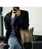 Designer Fashion Trend Handbag One Shoulder Crossbody Tassel Chain  Messenger Dinner Bags for Women