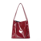 LoveFery - Fashion Patent Leather Women Shoulder Bags Vintage Female Casual Tote Handbags Large Capacity Ladies Shopping Bag