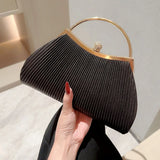 Evening Bag For Women Elegant Glitter Pleated Ladies Clutch Luxury Party Wedding Shoulder Crossbody Bags Banquet Handbag