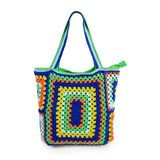 LoveFery - Bohemian Paisley Crochet Women Shoulder Bags Knitting Large Tote Bag Casual Lady Handbags Big Shopper Purses Summer Beach Bag