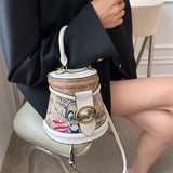 LoveFery - Brand Graffiti Horseshoe Bags for Women High Quality Leather Shoulder Bag Luxury Purses and Handbags Designer Crossbody Bag