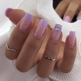 24pcs Summer False nails with designs Charms Flame Long Ballerina Fake Nails Wearable Coffin french Nails Tips Press On Nails