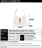 LoveFery - Burminsa Half Moon Chain Shoulder Bags For Women Winter Trend Fashion Designer Simple Solid Color Bucket Ladies Handbags