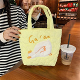 Cartoon Shoulder Bag Women Canvas Large Capacity Cute Shopper Bags Girls Ins Fashion Casual Book Storage Schoolbag for Student