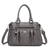 LoveFery - Luxury Handbags Women Bags Designer 3 Layers Leather Hand Bags Big Capacity Tote Bag for Women Vintage Top-handle Shoulder Bags