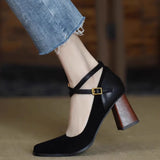 lovefery New Vintage Super High Heels Mary Jane Shoes Women Ankle Buckle Platform Pumps Woman Round Toe Chunky Heeled Lolita Shoes