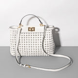 LoveFery - New High Quality Hand Knitting Handbag for Women Hollow Out Female Shoulder Bag Summer Beach Bag Fashion Cross Body Bag