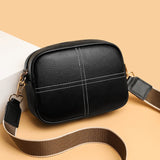 LoveFery - Cowhide Bag New Leather Soft Leather Zero Wallet Fashion Versatile Messenger Crossbody Bags For Women Square Bag