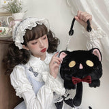 lovefery - New Fashion Plush Bag Women Animal Cat Shoulder Bag Girls Cute Fur Mobile Phone Bag Female Purse