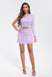 lovefery Satu One Shoulder Sequins Dress - Purple