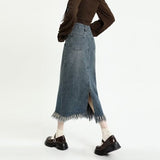 lovefery New Japanese Fashion INS Mid Skirt Art Simple And Lazy Temperament Trend Versatile Natural Waist Skirt For Women