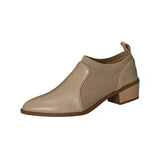 lovefery Autumn New Soft Work Shoes,Women Mid Heels,Stretch,Pointed Toe,Slip On British Style