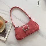 LoveFery - Vintage Handbags For Women Half-moon Leather Hasp Shoulder Crossbody Bag Luxury Designer Ladies Underarm Bags Hobo  Fashion